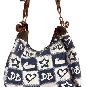 Dooney & Bourke Navy and White Hobo Bag